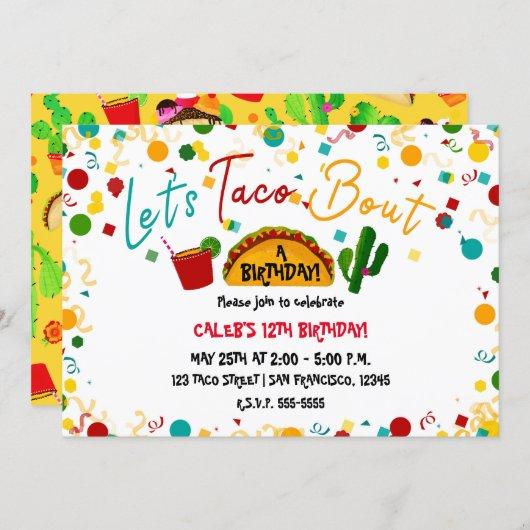 Let's Taco Bout A Birthday Party Fiesta Invitation
