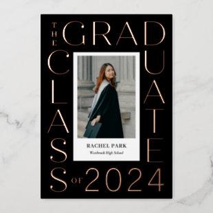 Letter Frame Foil Graduation Announcement Invite