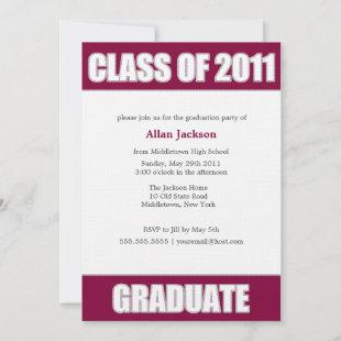 Letterman Style Graduation Invitation