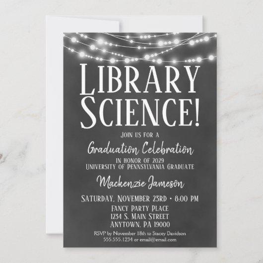 Library Science Graduation Party Invitation