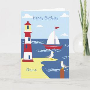 Life Is An Adventure Nautical BOY Godson Gift Holiday Card