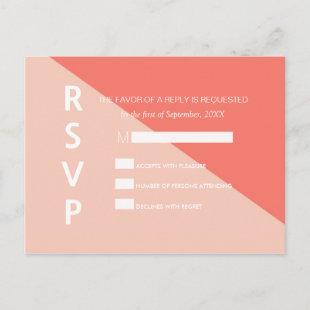 Light Coral Peach Two Tone RSVP Postcards
