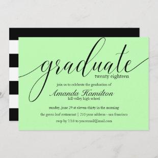 Light Green  typography Graduation Invitation