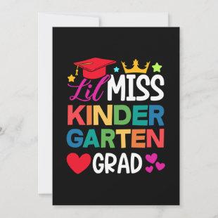Lil Miss Kindergarten Grad Prek Graduation Invitation
