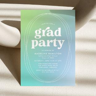 Lime and Turquoise Gradient Graduation Party Invitation