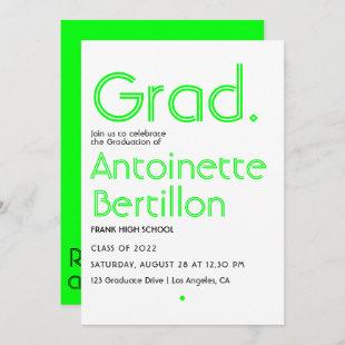 Lime Green Retro Typography Graduation Party Invitation