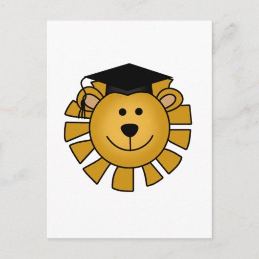 Lion with Graduation Cap Tshirts and Gifts Announcement Postcard