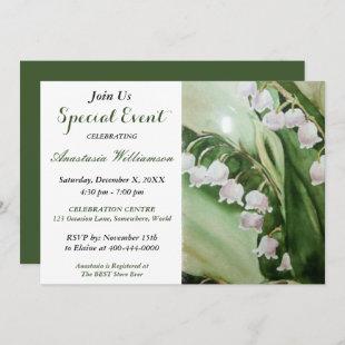 LOVELY LILY OF THE VALLEY PARTY EVENT INVITE