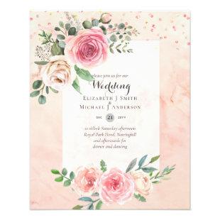 LOWEST BUDGET Pink Roses Floral Wedding Invites Flyer