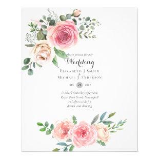 LOWEST BUDGET Pink Roses Floral Wedding Invites Flyer