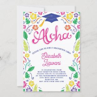 Luau Graduation Party Invitation Hawaiian Tropical