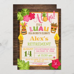 Luau Retirement Party Invitation - Orange Text