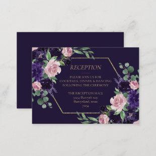 Lush Blossom | Pink and Purple Wreath Reception Enclosure Card
