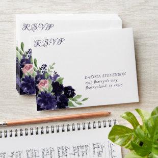 Lush Blossoms | Pink and Purple RSVP Address Envelope