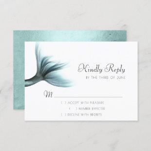 Luxe Turquoise Mint | Elegant Mermaid Tail RSVP Card