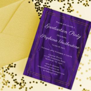 Luxurious Purple Silk Graduation Invitation
