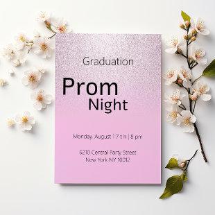 Luxury pink silver lilac gradient Graduation Prom Invitation