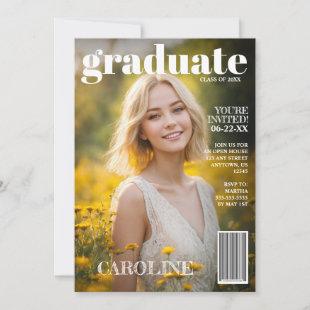 Magazine Cover Photo Graduation Invitation