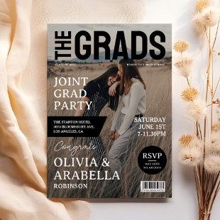 Magazine Cover Photo Joint Graduation Party Invitation