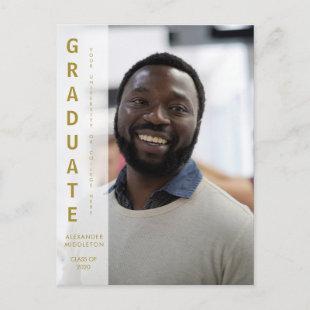 MaIe Graduate Graduation Invitation Simple  Photo Postcard