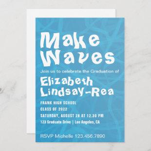 Make Waves Surf Graduation Party Invitation