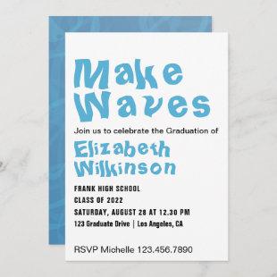 Make Waves Surf Graduation Party Invitation
