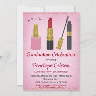 Makeup Cosmetics Graduation Invitation Beauty
