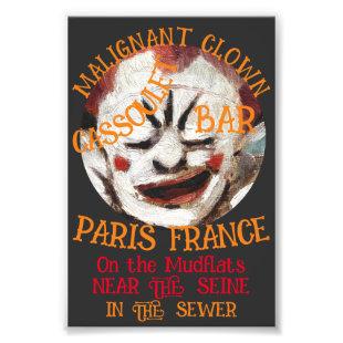 MALIGNANT CLOWN CASSOULET BAR PARIS FRANCE PHOTO PRINT