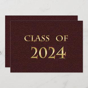 Maroon and Gold Class of 2024 Graduation Party  Invitation