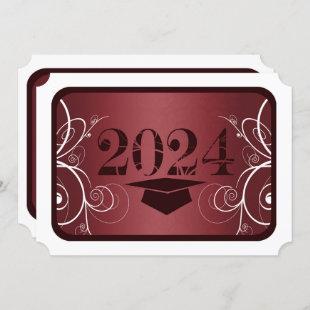 Maroon and White Frame Graduation Party Invitation