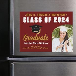 Maroon Gold Graduate Photo 2024 Graduation Magnet