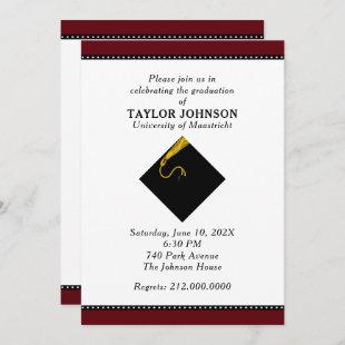 Maroon Graduation Party Invitations