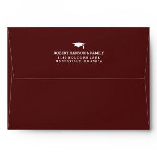 Maroon Red & White 5x7 Graduation Invite Envelope