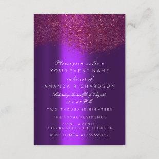 Marsala Burgundy Glitter Purple  Bridal Sweet 16th Invitation