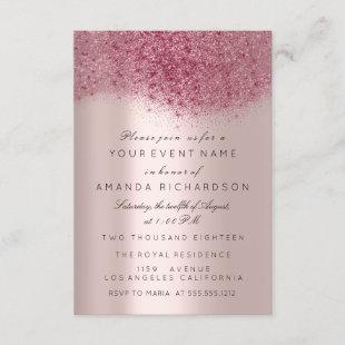 Marsala Burgundy Maroon Rose Gol Bridal Sweet 16th Invitation