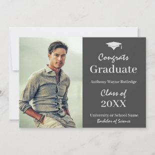 Masculine Graduate Photo Announcement and Party