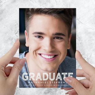 Masculine Graduation Photo Announcement