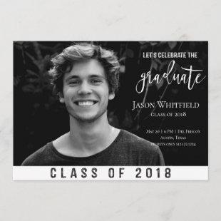 Masculine Photo Graduation Party Invitation