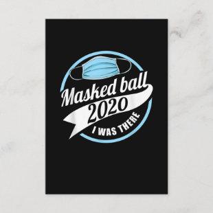 Masked Ball 2020 Prom Mask Respirator High School Enclosure Card