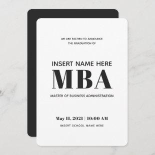 Master of Business Administration MBA Graduation  Announcement