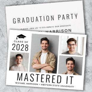 Mastered It Photo Masters Degree Graduation Party Invitation