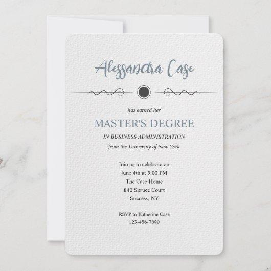 Masters Degree Graduation Invitation