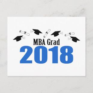 MBA Grad 2018 Postcard Invite (Blue Caps)