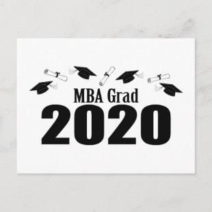 MBA Grad 2020 Postcard Invite (Black Caps)