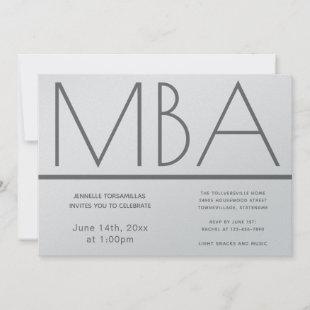 MBA Silver degree Graduation Party Invitation
