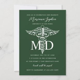 MD Doctor of Medicine Graduation Custom Color Invi Invitation