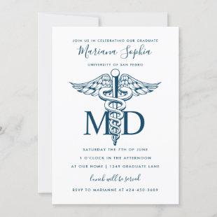 MD Doctor of Medicine Graduation Custom Color Invitation