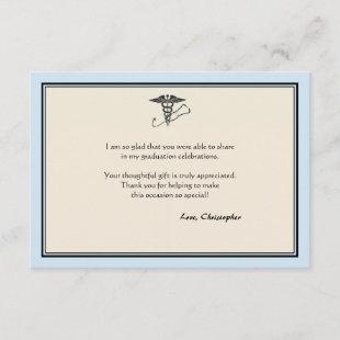MD Graduation Blue Thank You Note