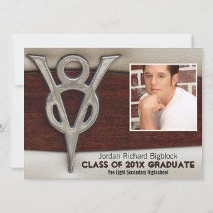 Mechanics Student V8 Emblem Photo Grad Invitation