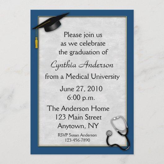 Medical Blue Graduation Invitation